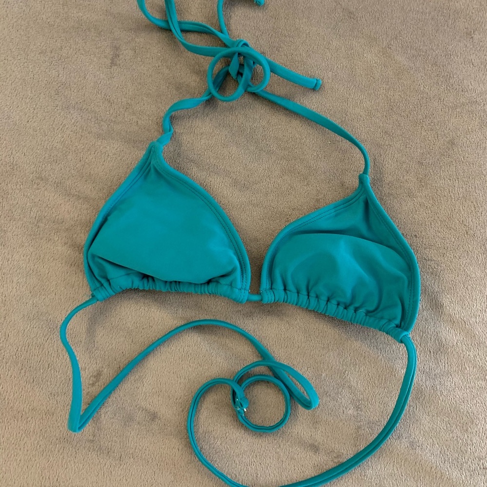 turquoise triangle bikini top